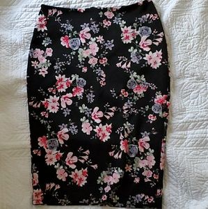 Express Floral Pencil Skirt